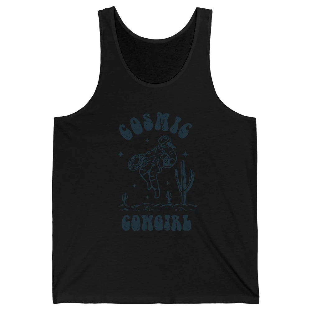 Retro Cowgirl In Space Cosmic Cowboy Western Country Cowgirl Unisex Jersey Tank