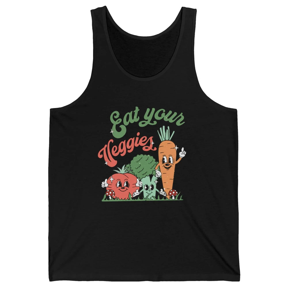 Retro Farm Fruit Eat Your Veggies Tomato Carrot Vegan Farmer Unisex Jersey Tank
