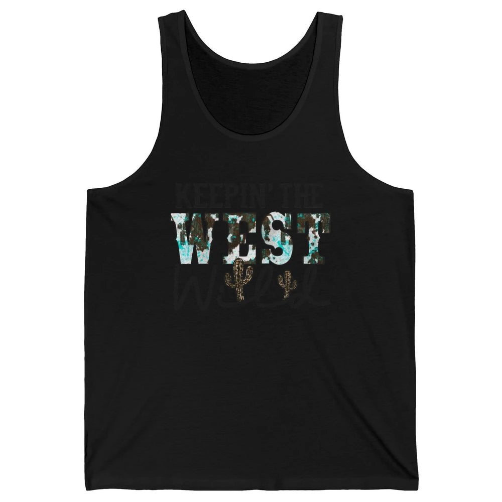 Leopard Cactus Keeping The West Wild Western Country Cowboy Unisex Jersey Tank