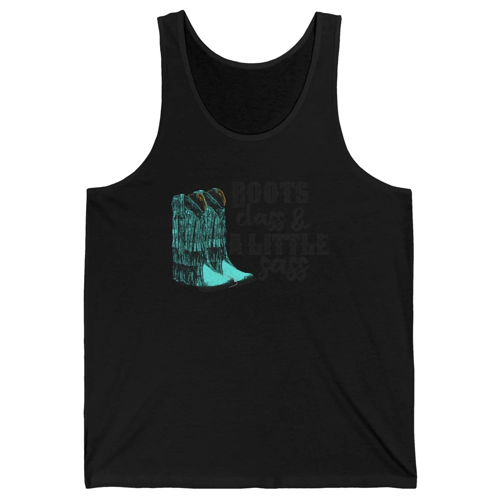 Retro Cowgirl Boots Class Little Sass Cowboy Western Country Unisex Jersey Tank