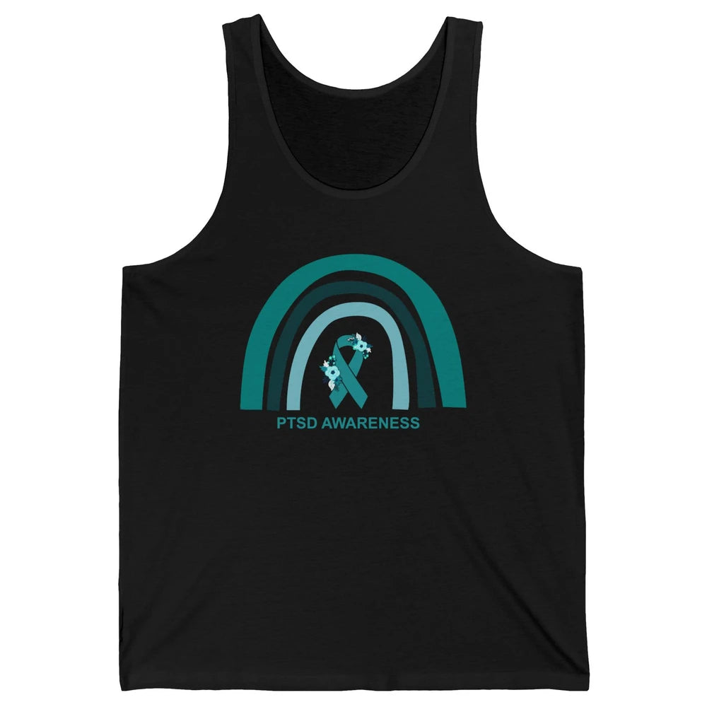 Post-traumatic Stress Disorder Awareness PTSD Teal Ribbon Unisex Jersey Tank