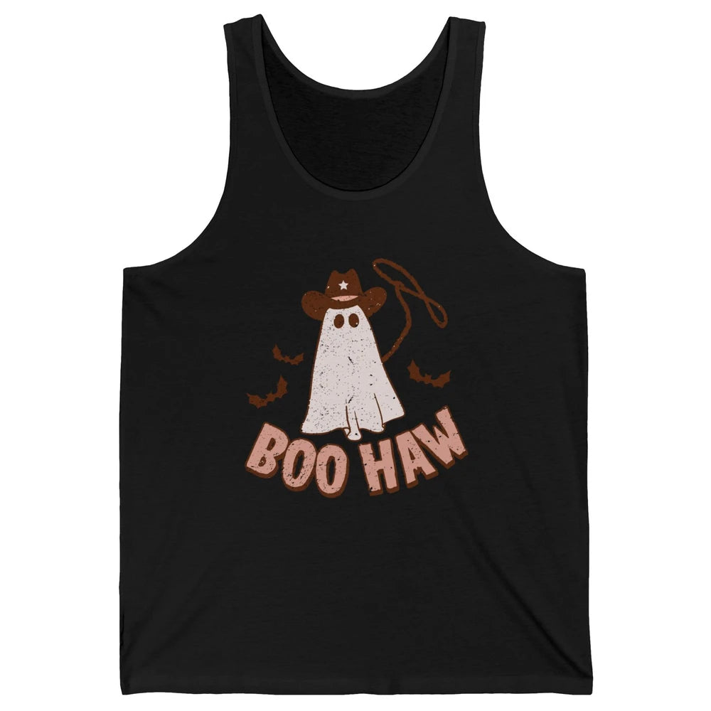 Retro Cowboo Boo Haw Ghost Fall Spooky Season Western Cowboy Unisex Jersey Tank