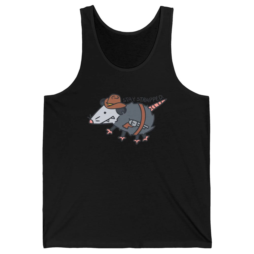 Retro Cowboy Opossum Stay Trapped Western Country Opossum Unisex Jersey Tank