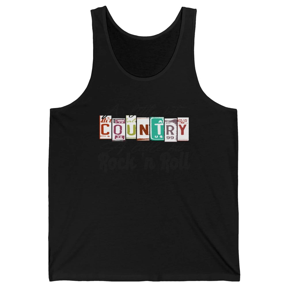 Retro A Little Bit Country A Little Bit Rock n Roll Western Unisex Jersey Tank