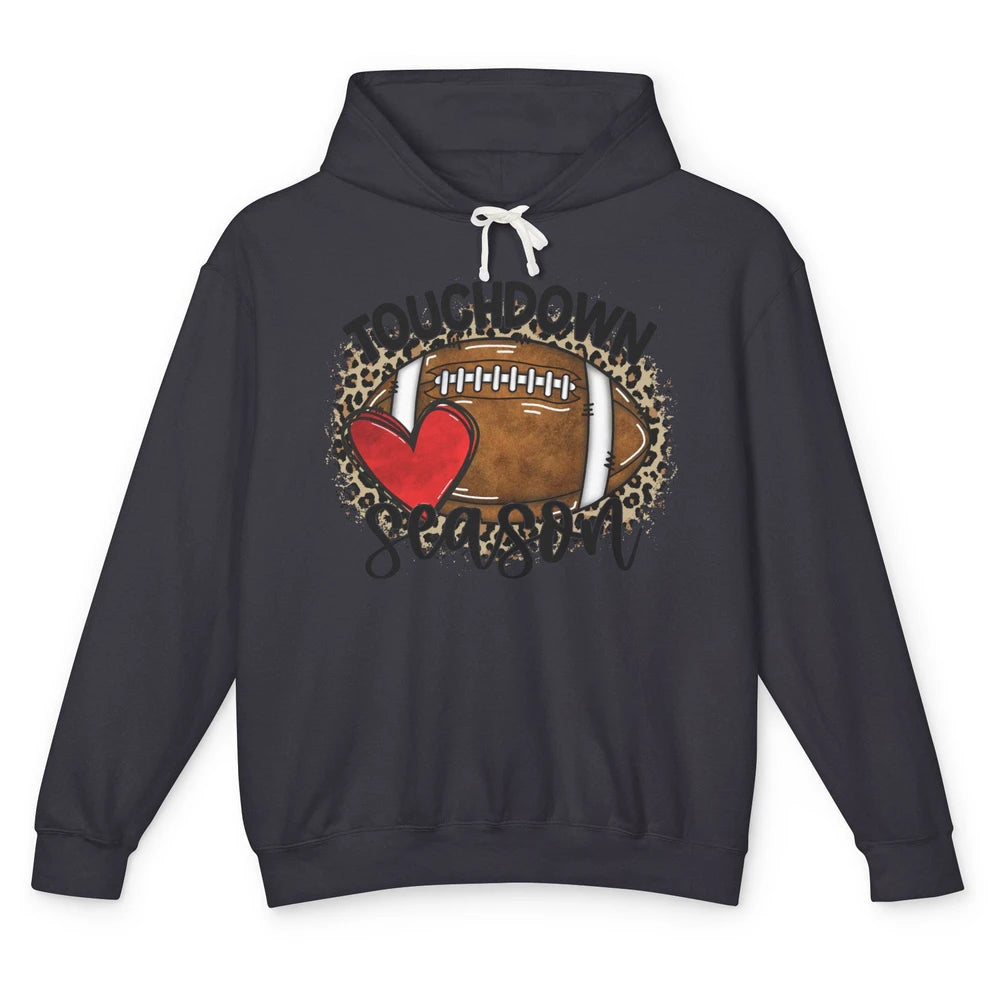 Retro Leopard Football Touchdown Season Football Player Gift Unisex Lightweight Hoodie