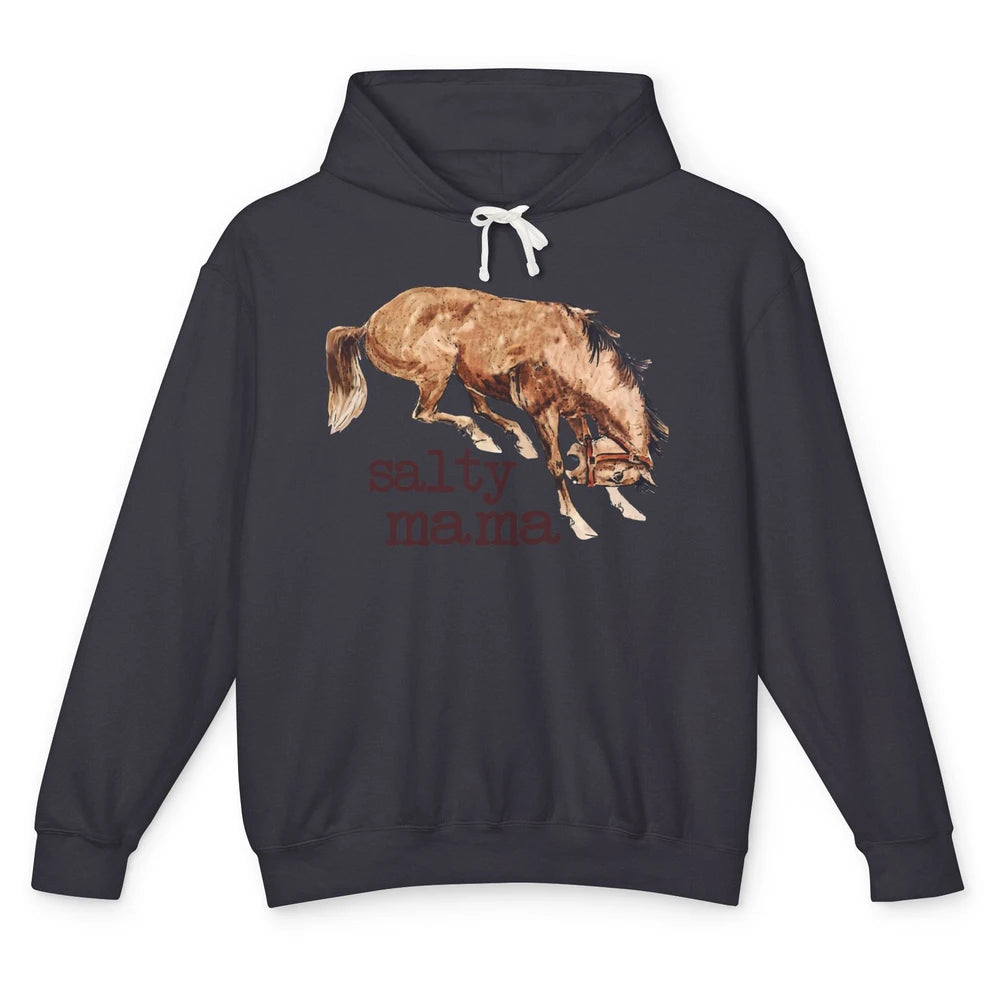 Retro Cowgirl Salty Mama Horse Lovers Western Country Cowboy Unisex Lightweight Hoodie