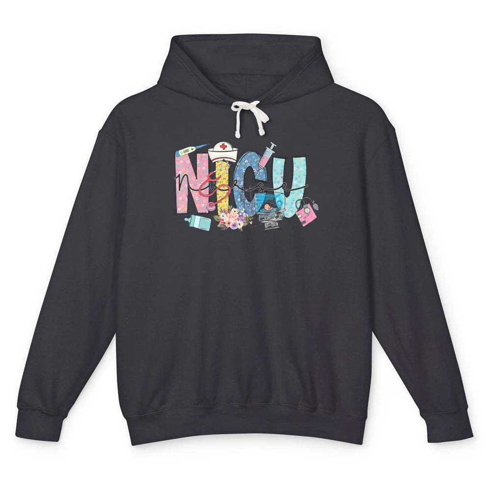 Nicu Nurse Registered Therapist Nursing Floral Leopard Care Unisex Lightweight Hoodie