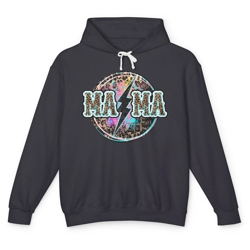 Retro Leopard Mama Lightning Bolt Western Country Bad Moms Unisex Lightweight Hoodie