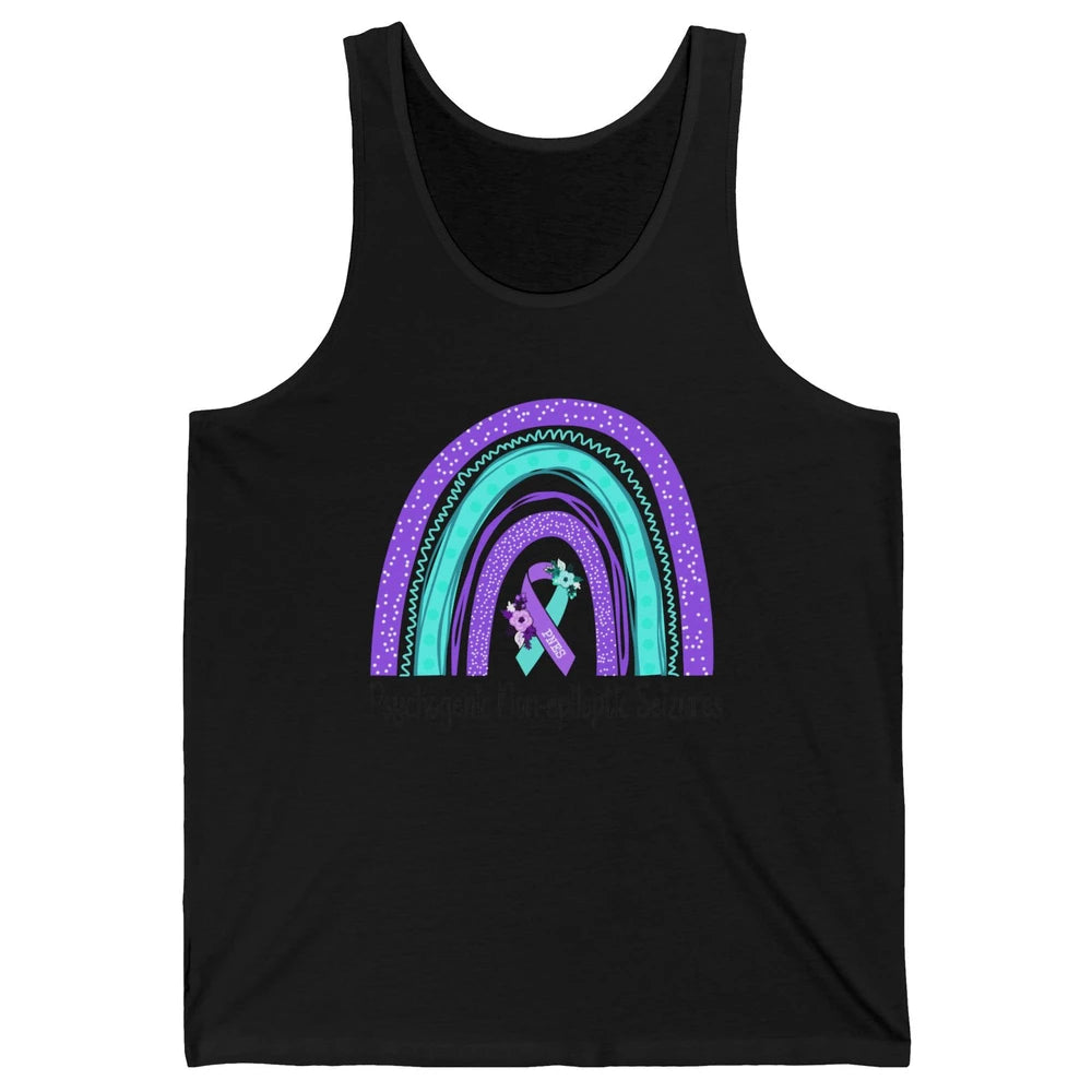 Psychogenic Non-epileptic Seizures PNES Purple Teal Rainbow Unisex Jersey Tank