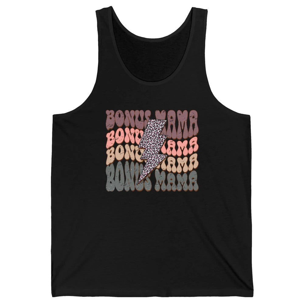 Retro Bonus Mama Leopard Lightning Bolt Western Stepmother Unisex Jersey Tank