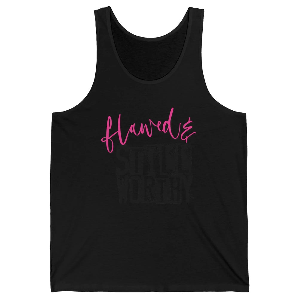 Retro Flawed But Still Worthy Bible Christian Religious Unisex Jersey Tank