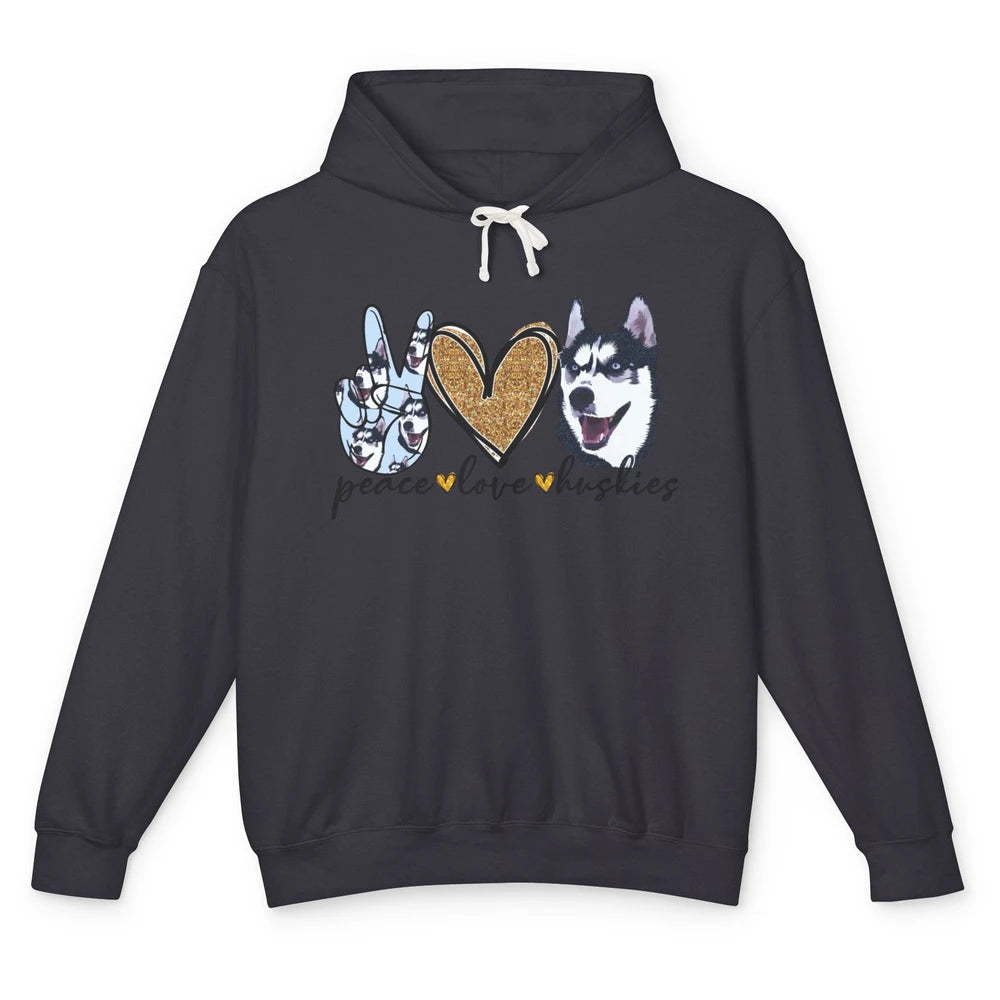 Peace Love Husky Funny Siberian Husky Mom Dog Lovers Gift Unisex Lightweight Hoodie
