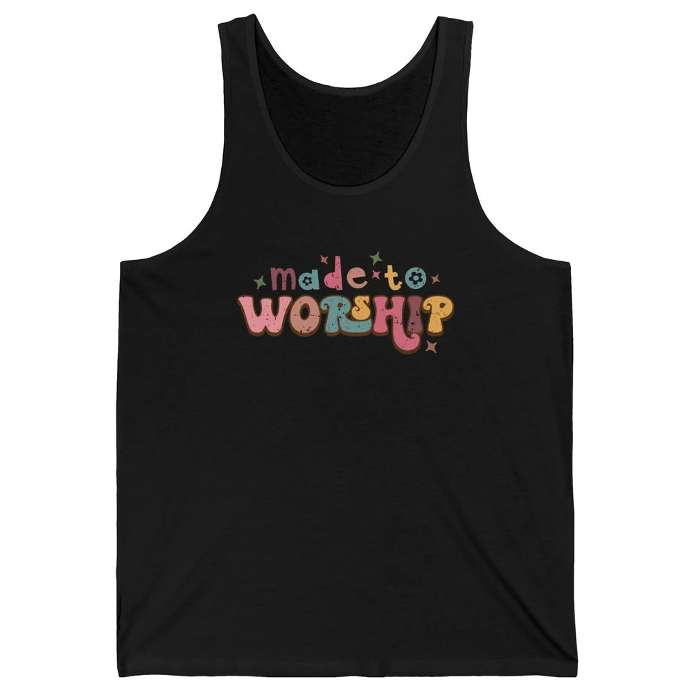Retro Made To Worship Bible Verse Christian Religious Gift Unisex Jersey Tank