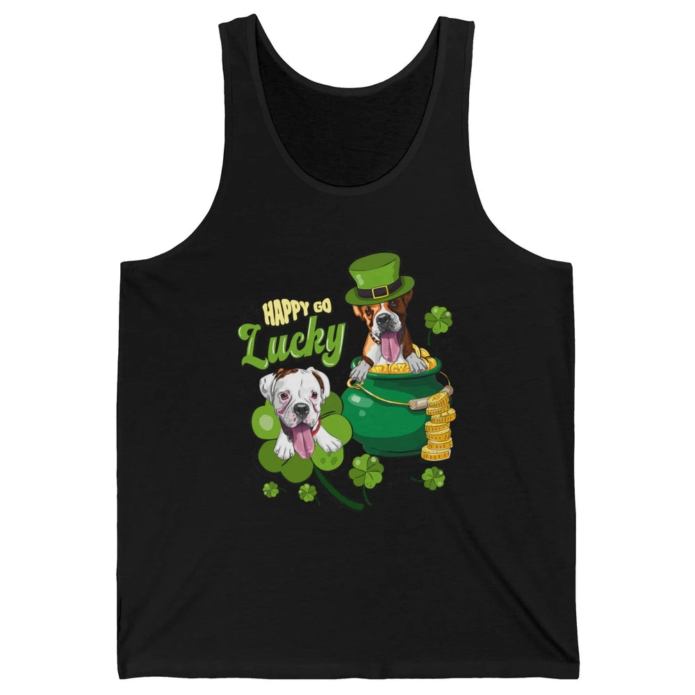 Happy Go Lucky Boxer St Patrick's Day Lucky Boxer Dog Irish Unisex Jersey Tank
