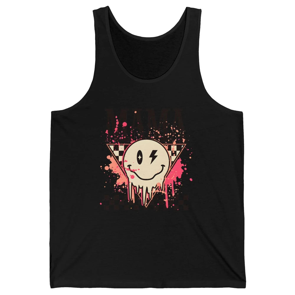 Retro Mama Lightning Bolt Smiling Face Western Mothers Day Unisex Jersey Tank