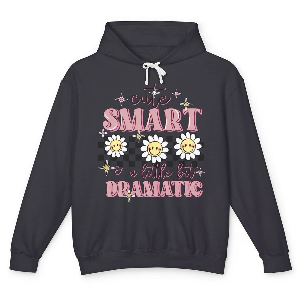 Retro Groovy Cute Smart & A Little Bit Dramatic Cute Girl Unisex Lightweight Hoodie