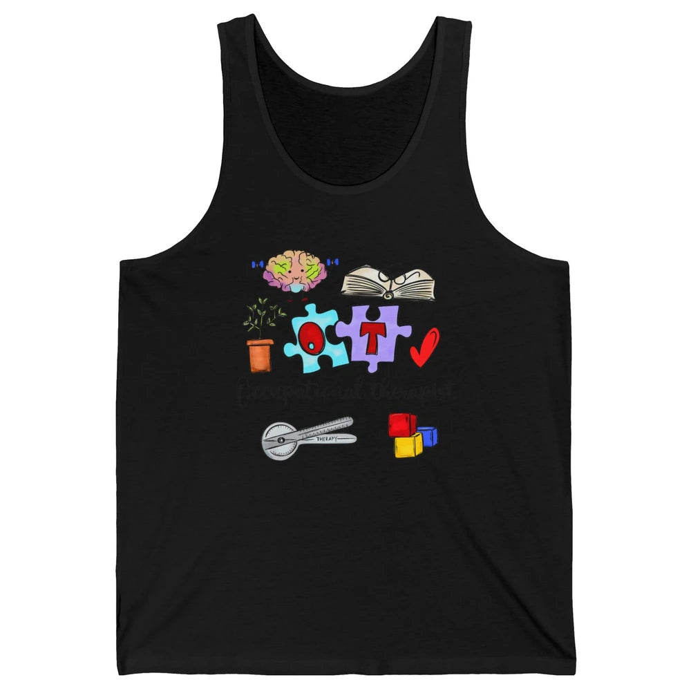 Occupational Therapist Symbols Hand Drawn OT Appreciation Unisex Jersey Tank