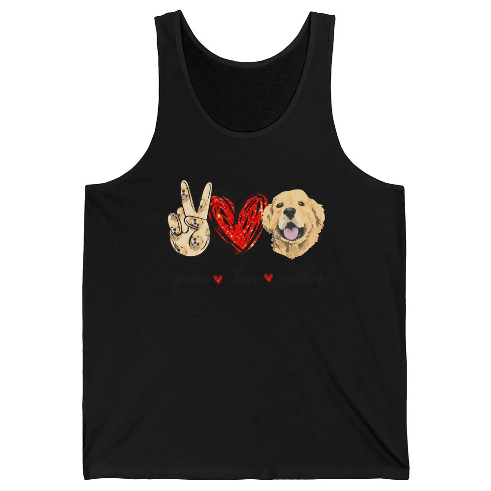 Peace Love Golden Dog Lover Golden Retriever Dad Mom Gift Unisex Jersey Tank