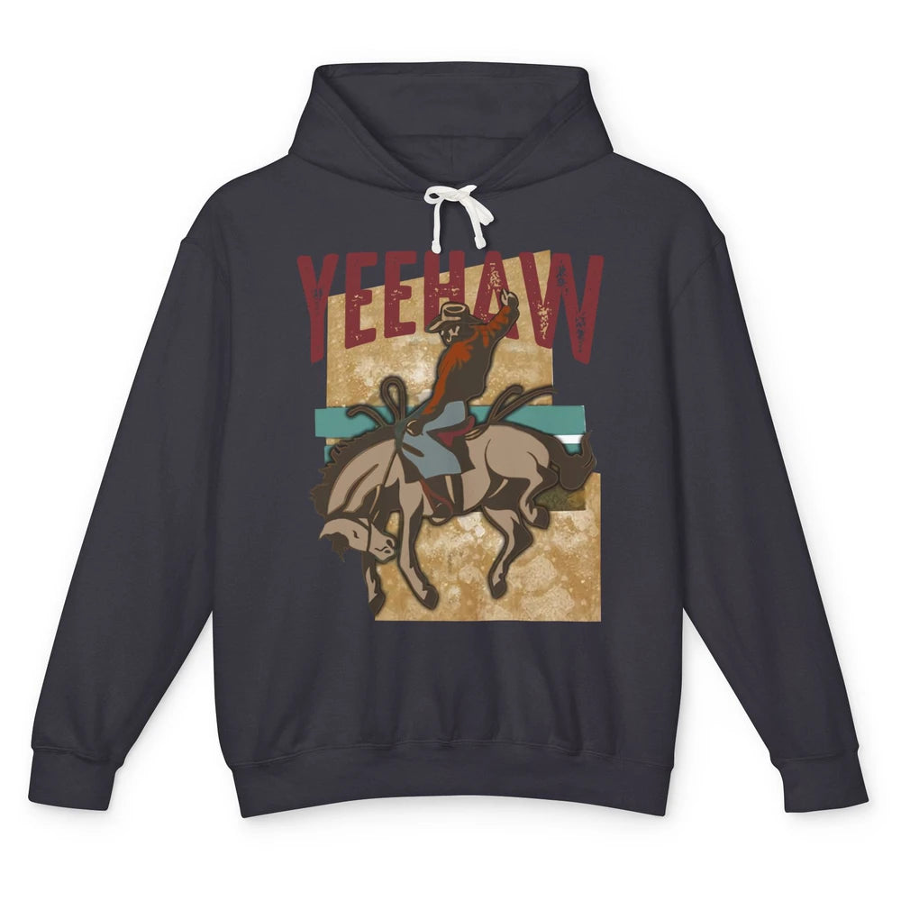 Retro Cowboy Yeehaw Western Country Cowgirl Rodeo Dad Gift Unisex Lightweight Hoodie