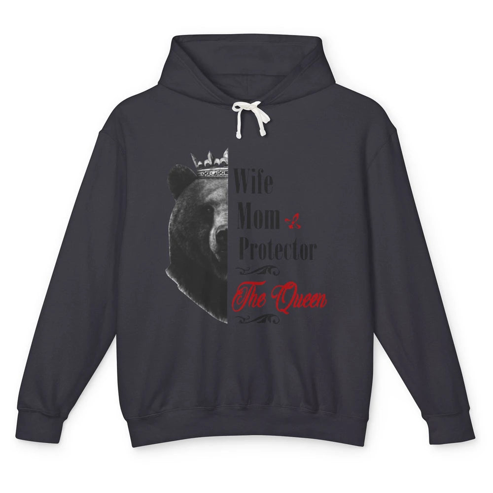 Mommy Queen Bear Wife Mom Protector Queen Mothers Day Gift Unisex Lightweight Hoodie
