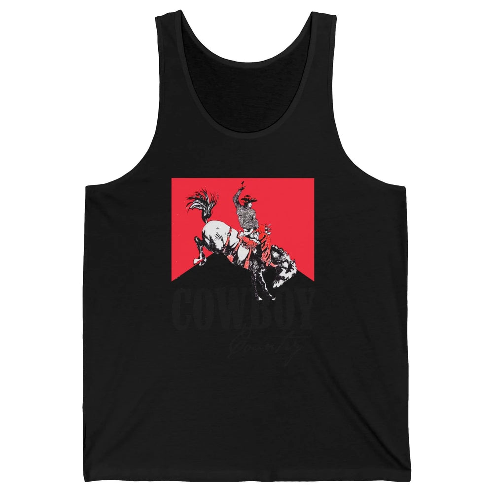 Retro Cowboy Country Horseback Western Country Cowgirl Gift Unisex Jersey Tank