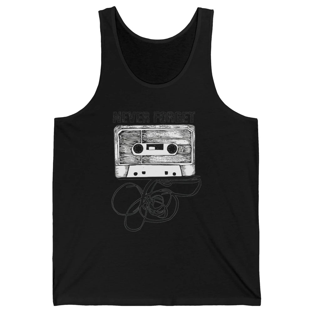 Retro 70s 80s 90s Never Forget Tape Cassette Pencil Music Unisex Jersey Tank