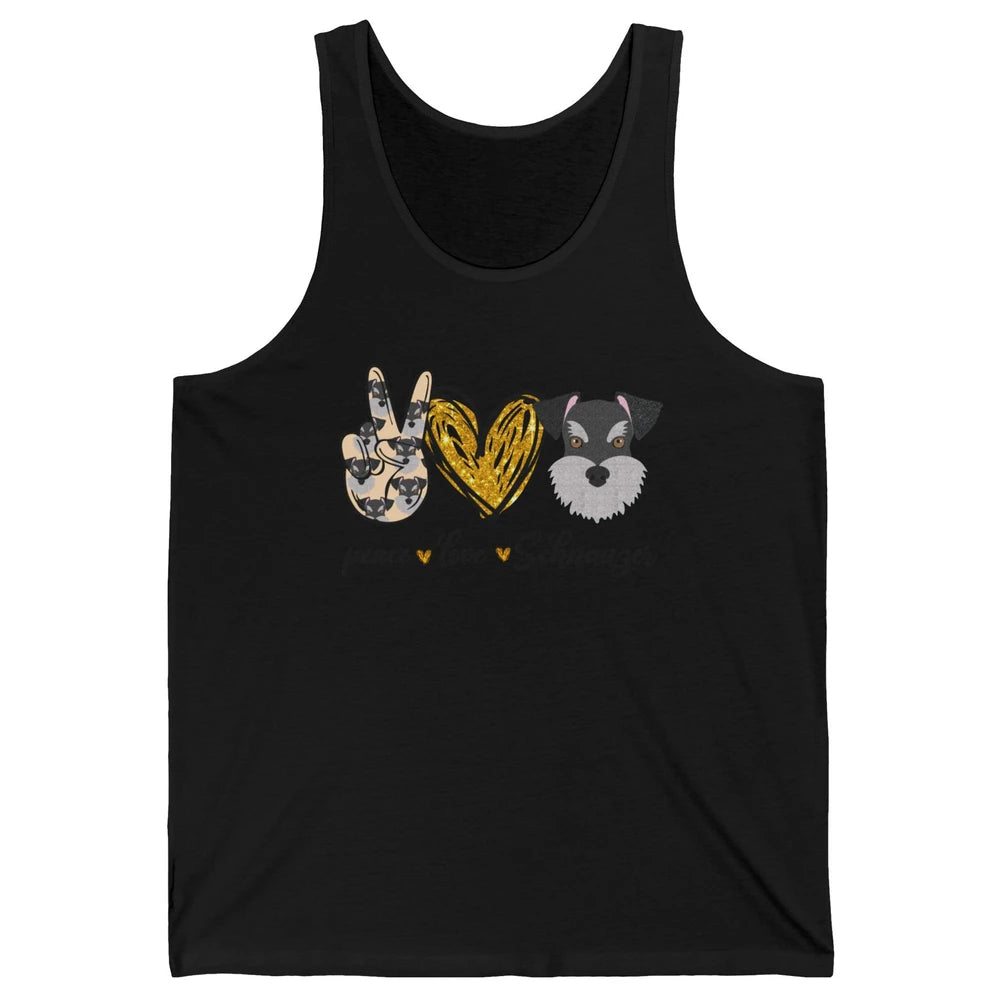 Peace Love Schnauzer Dog Lover Schnauzer Dad Mom Gift Unisex Jersey Tank