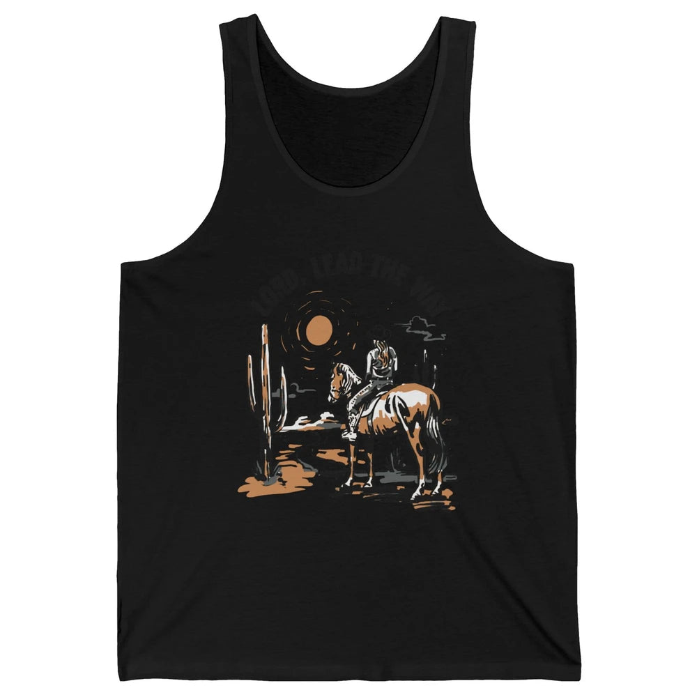 Retro Christian Cowgirl Lord Lead The Way Western Country Unisex Jersey Tank