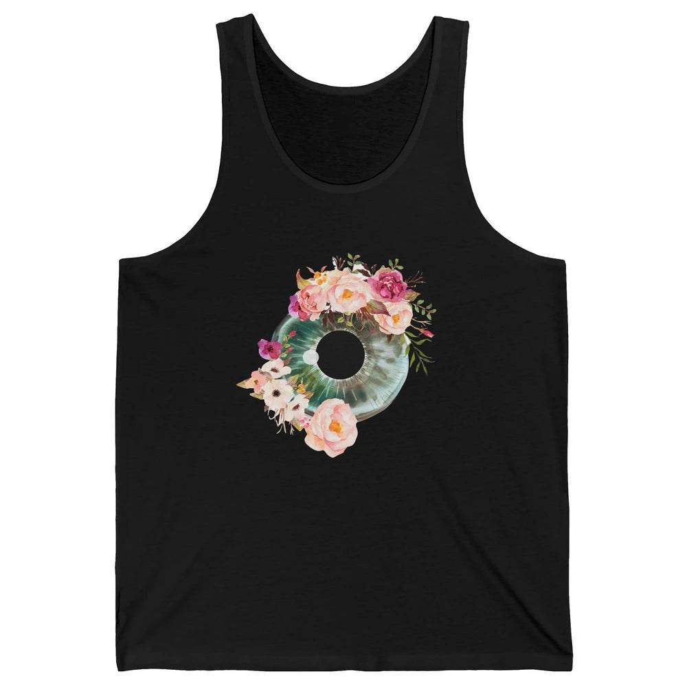Floral Eyeball Optometrist Eye Anatomy Ophthalmology Tech Unisex Jersey Tank