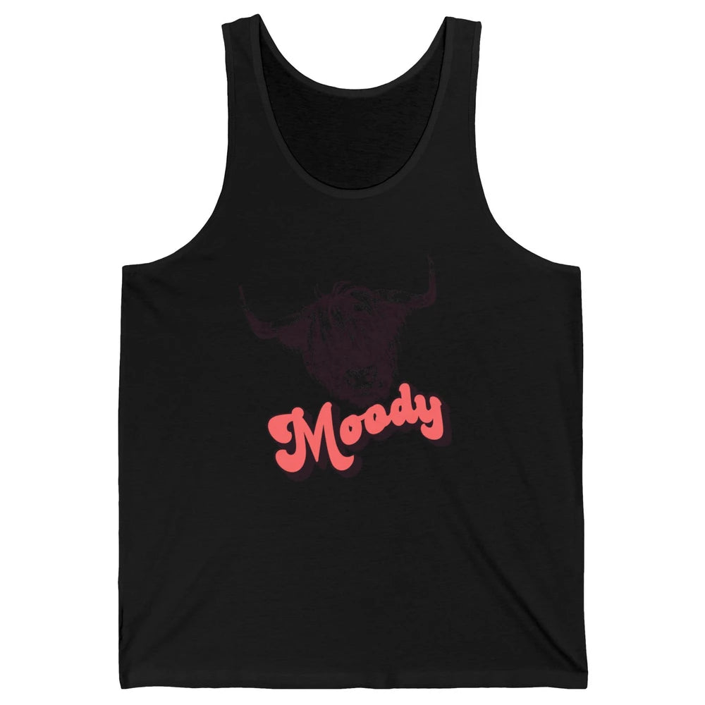 Retro Highland Heifer Moody Southern Cow Head Western Heifer Unisex Jersey Tank