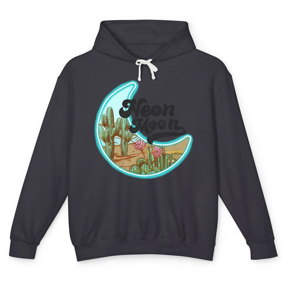 Neon Moon Cactus Flower Desert Western Cowboy Rodeo Vintage Unisex Lightweight Hoodie