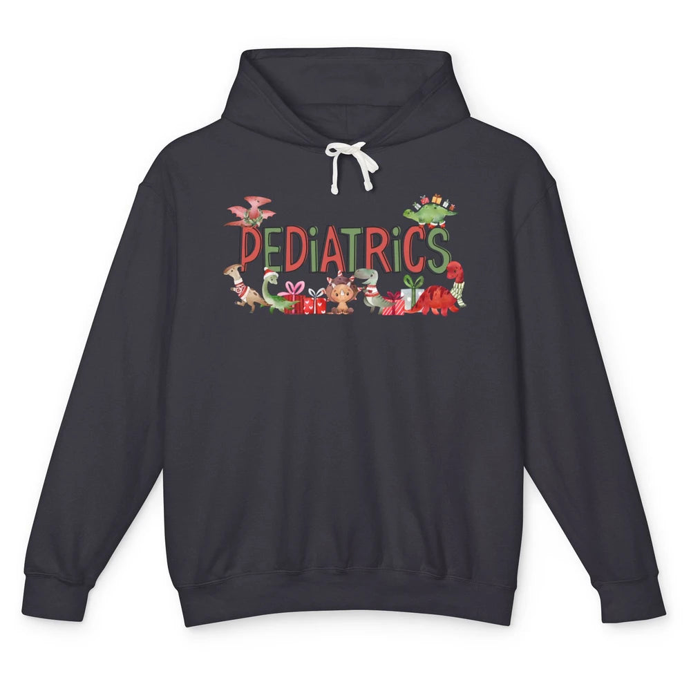 Pediatrics Christmas PEDS Nurse Dinosaur Xmas Physical Nurse Unisex Lightweight Hoodie