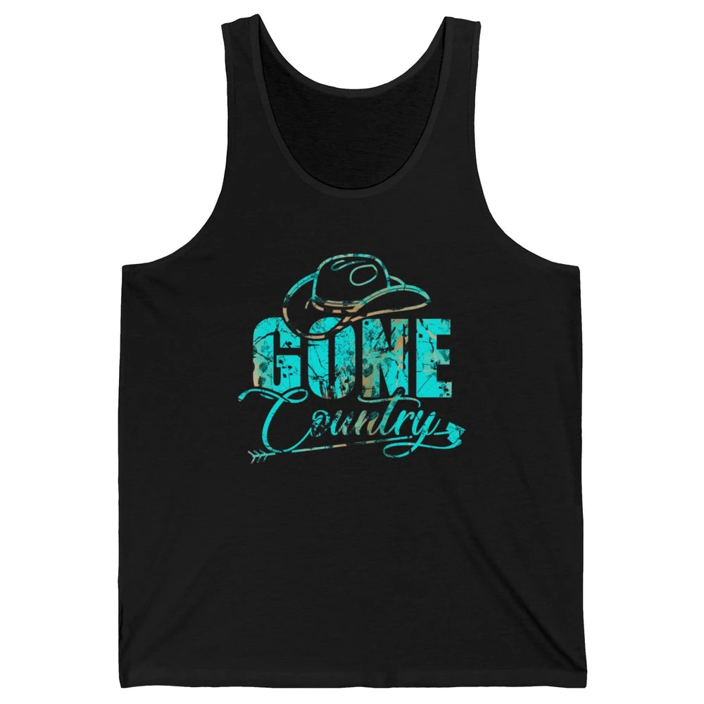 Retro Cowboy Hat Gone Country Western Country Cowgirl Gift Unisex Jersey Tank