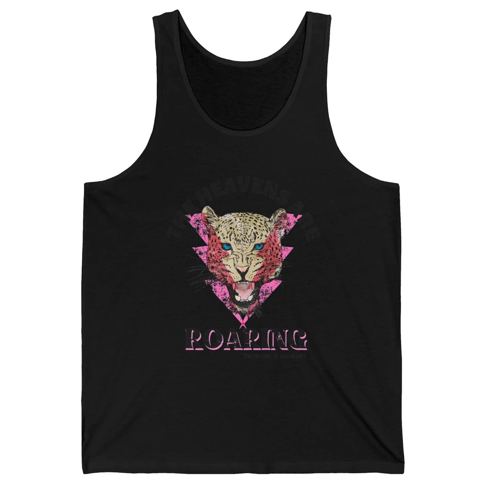 Retro Lion Heavens Are Roaring Bible Lightning Bolt Leopard Unisex Jersey Tank