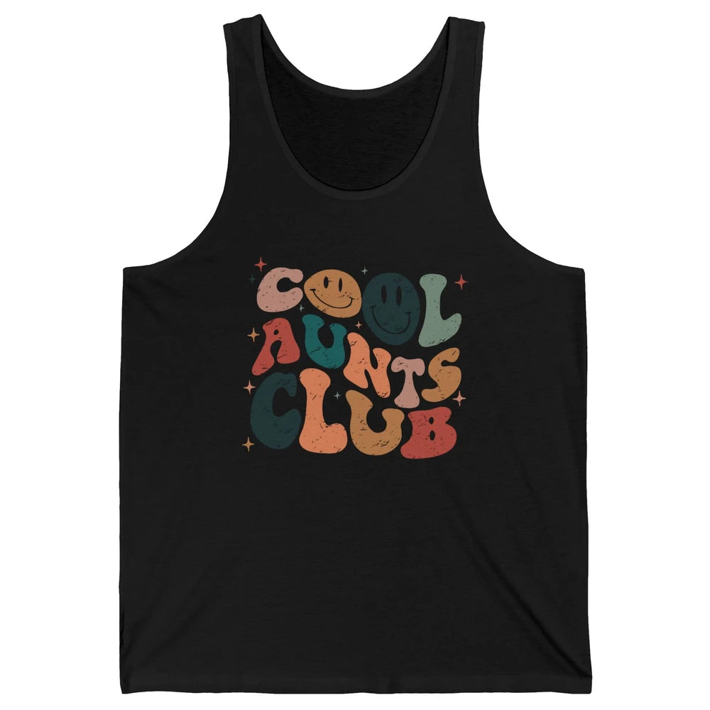 Retro Cool Aunts Club Funny Smiling Face Auntie Sister Gift Unisex Jersey Tank