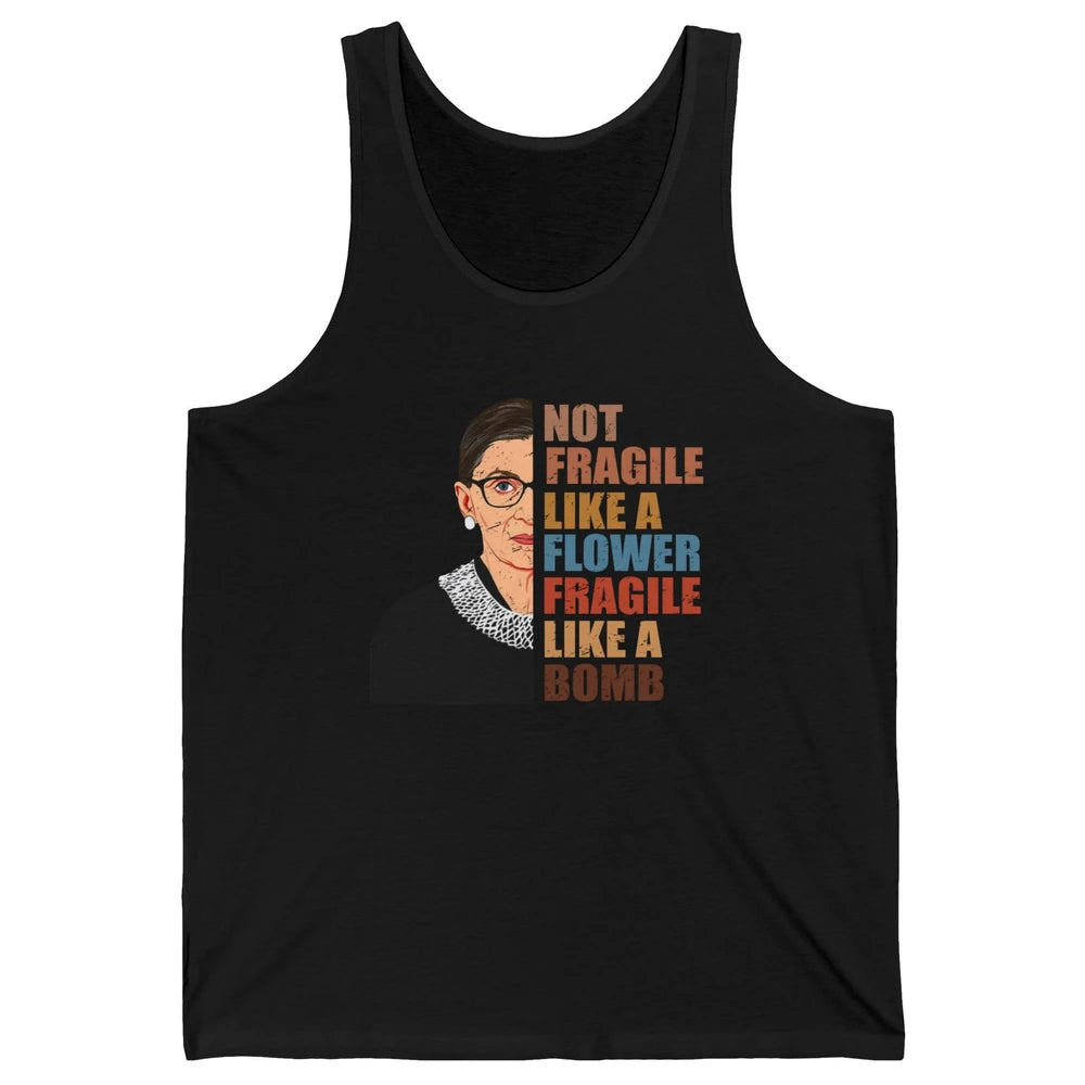 Retro Notorious RBG Fragile Like A Bomb Feminist Women Right Unisex Jersey Tank