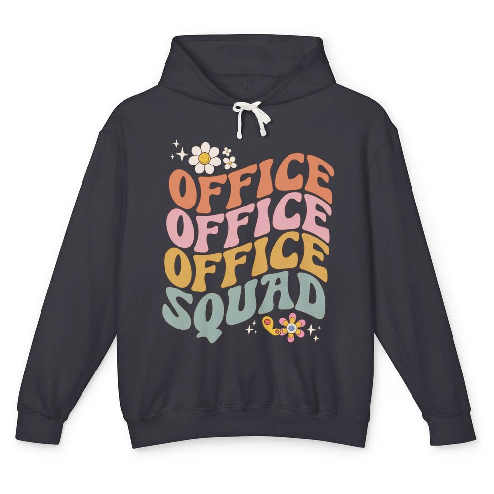 Retro Office Squad Hippie Groovy Office Staff Positive Mind Unisex Lightweight Hoodie