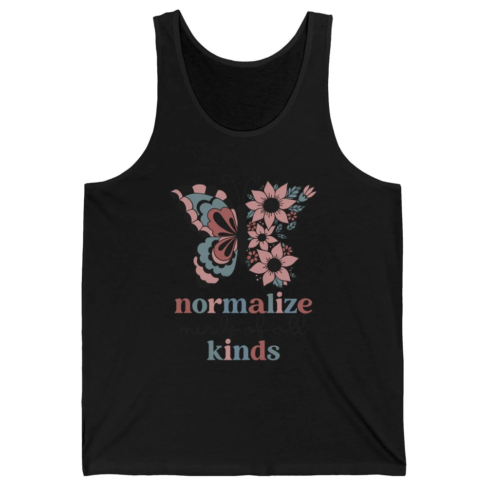 Normalize Minds Of All Kinds Sped Teacher Floral Butterfly Unisex Jersey Tank