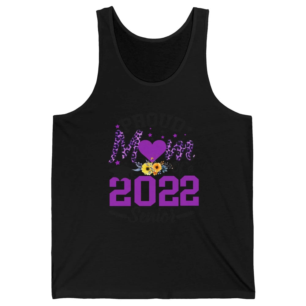 Proud Mom of a 2022 Senior Leopard Cool Graduates Mom Unisex Jersey Tank