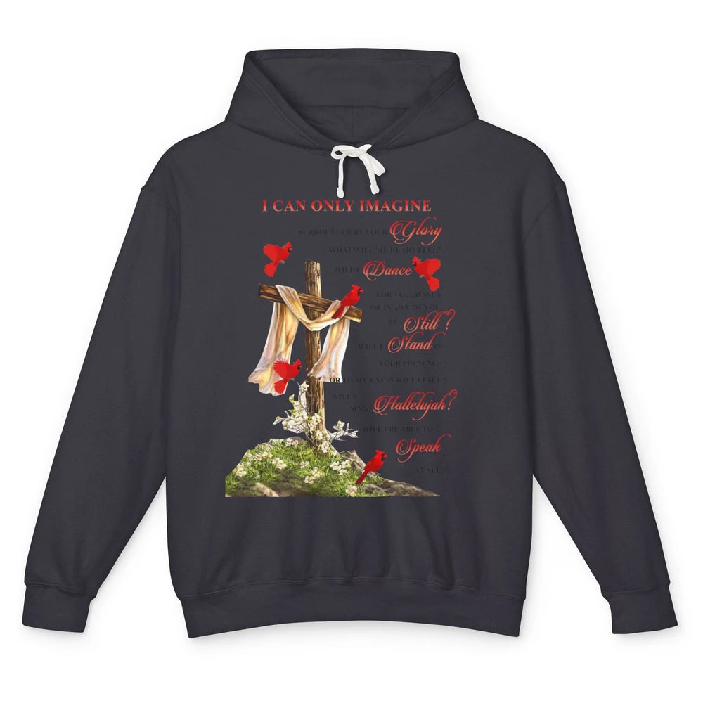 Jesus Cross Cardinals I Can Imagine Christian Religious Unisex Lightweight Hoodie
