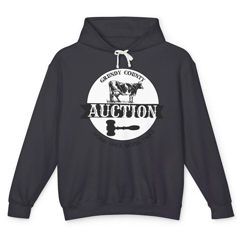 Retro Cow Cattle Grundy County Auction Western Country Farm Unisex Lightweight Hoodie