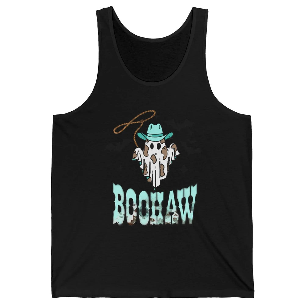 Retro Halloween Boohaw Cowboy Ghost Spooky Western Halloween Unisex Jersey Tank