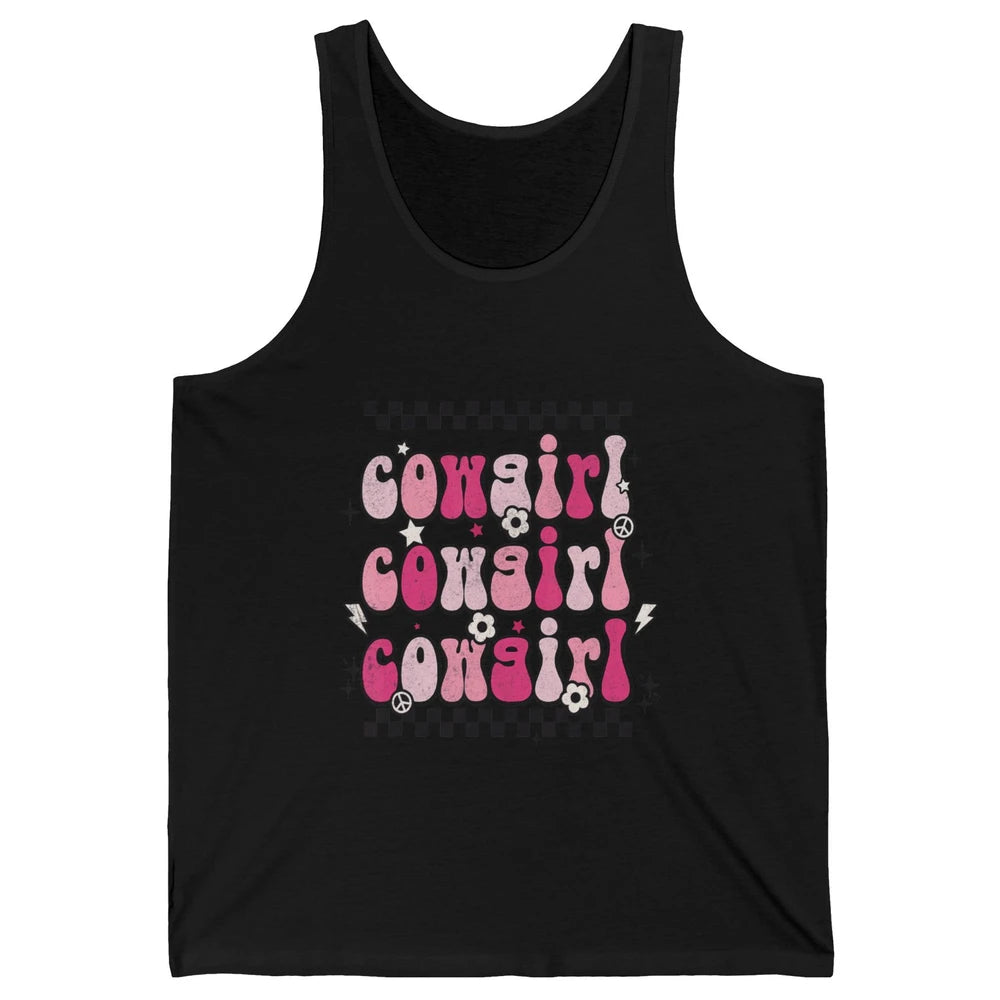 Retro Cowgirl Boho Rodeo Howdy Cowboy Texas Western Country Unisex Jersey Tank