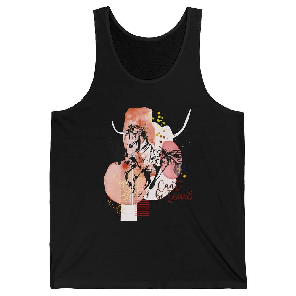 Retro Can't Be Tamed Horse Western Country Cowboy Gift Unisex Jersey Tank