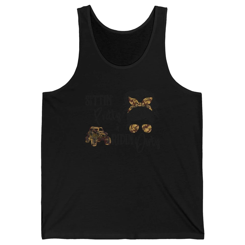 Messy Bun Mom Sunglasses UTV Offroad SXS Life Riding Girl Unisex Jersey Tank