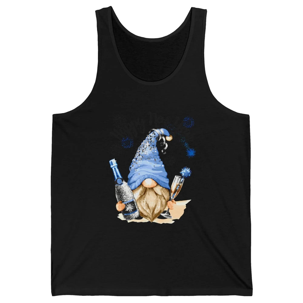 Happy New Year Gnome Champagne New Year Eve Cheer Gnomies Unisex Jersey Tank