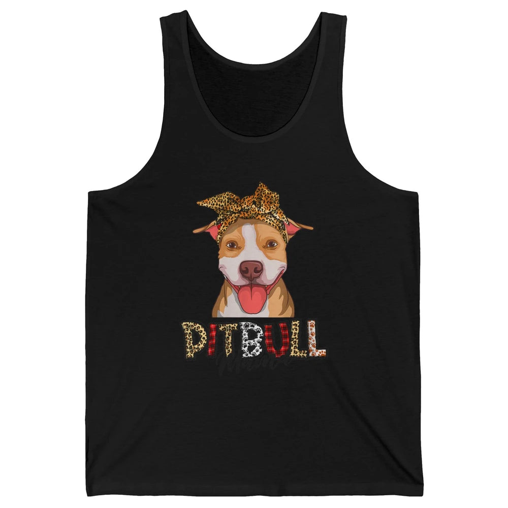 Cute Pitbull Mama Leopard Mothers Day Funny Pittie Women Dog Unisex Jersey Tank
