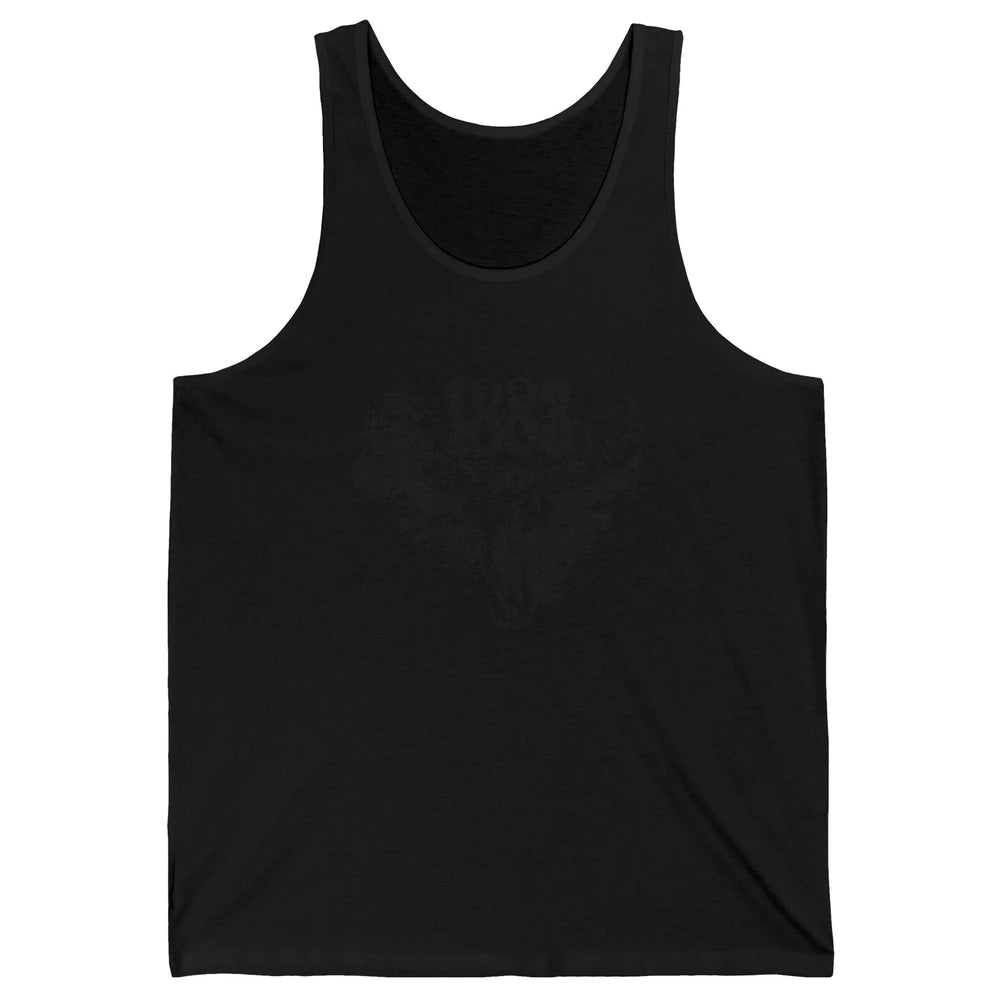 Retro Bull Skull 1883 Country Year Cowboys Western Country Unisex Jersey Tank