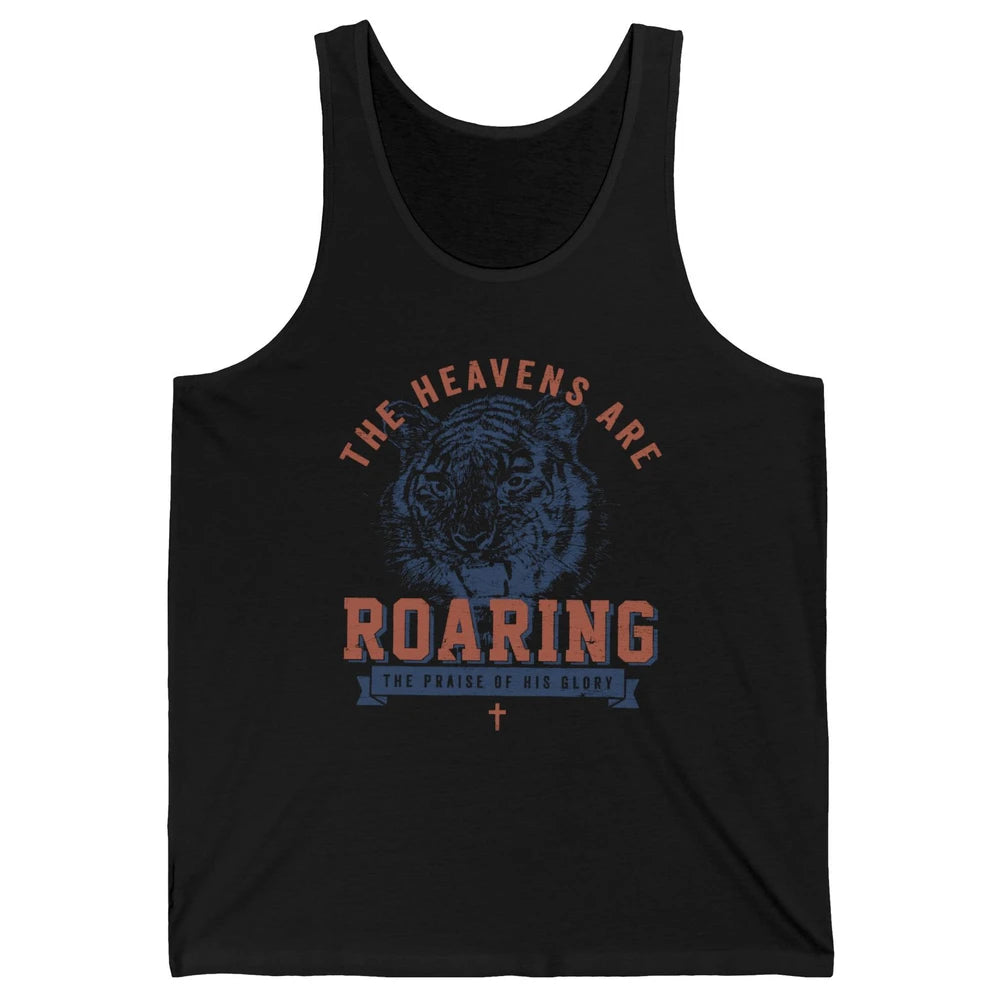 Lion Lightning Bolt Heavens Are Roaring Christian Catholic Unisex Jersey Tank