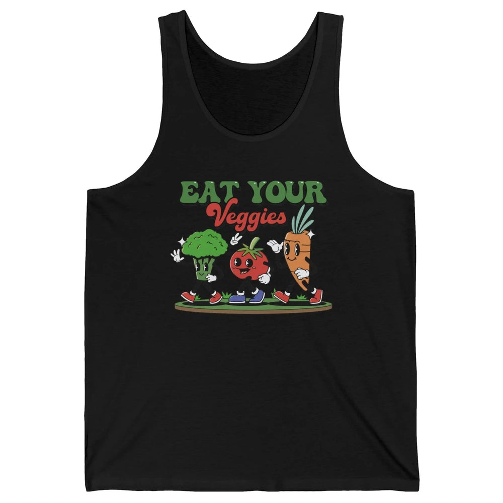 Retro Farm Fruit Eat Your Veggies Gardening Vegan Farmer Unisex Jersey Tank
